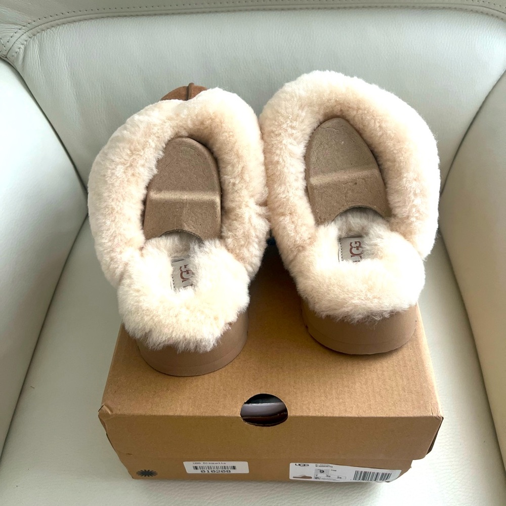 NWT UGG Disquette Slippers Chestnut - Women’s Slides Sheepskin Clog Mules - Picture 7 of 13